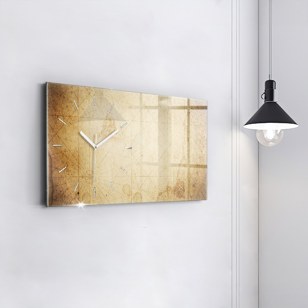 Reloj de cristal horizontal Viejo mapa del mundo