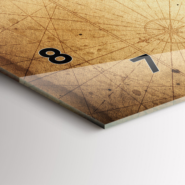 Reloj de cristal horizontal Viejo mapa del mundo