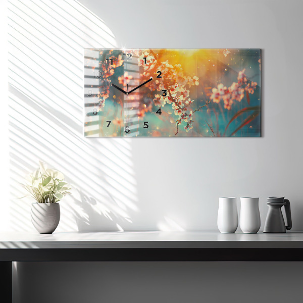 Reloj horizontal Flores de primavera