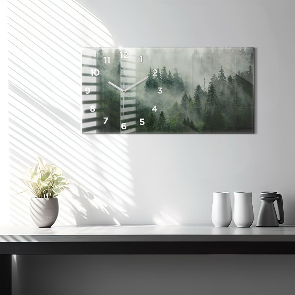 Reloj de cristal horizontal Bosque brumoso