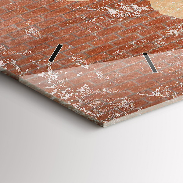 Reloj horizontal Mapamundi sobre un ladrillo