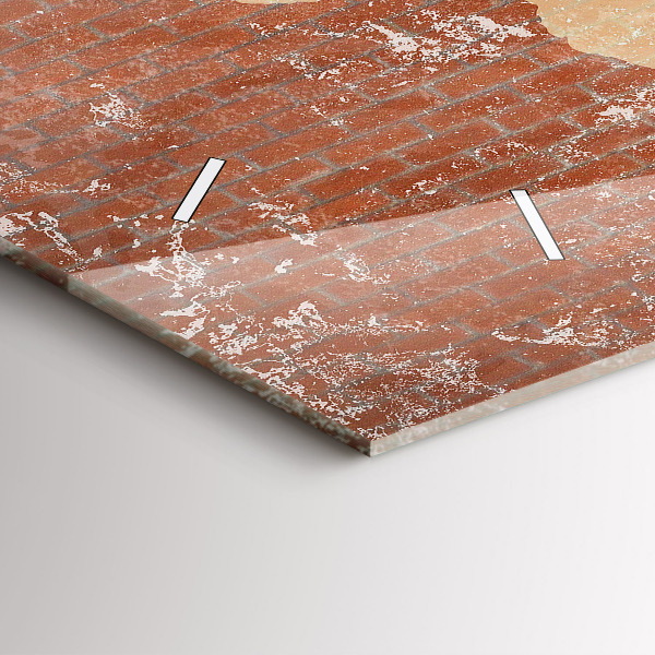 Reloj horizontal Mapamundi sobre un ladrillo