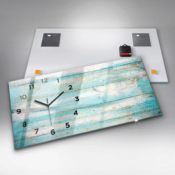 Reloj de cristal horizontal Tablas azules