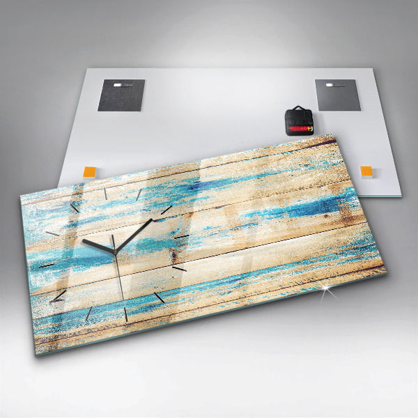 Reloj horizontal Madera rayada