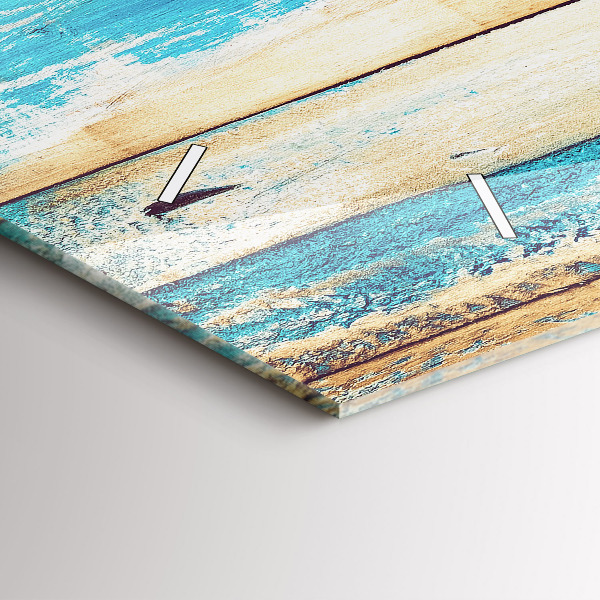 Reloj horizontal Madera rayada