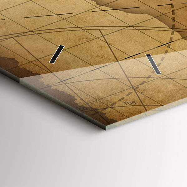 Reloj de cristal horizontal Mapamundi vintage