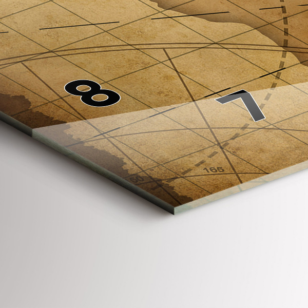 Reloj de cristal horizontal Mapamundi vintage