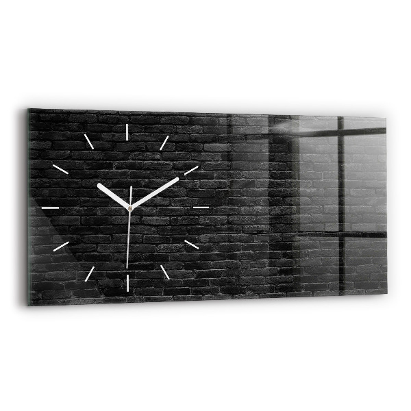Reloj horizontal Pared de ladrillos oscuros