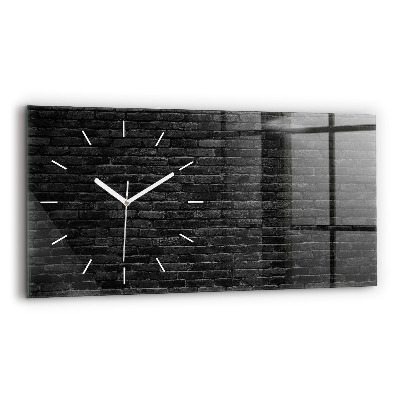 Reloj horizontal Pared de ladrillos oscuros