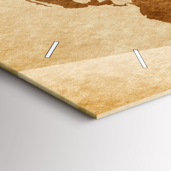 Reloj de cristal horizontal Mapamundi antiguo