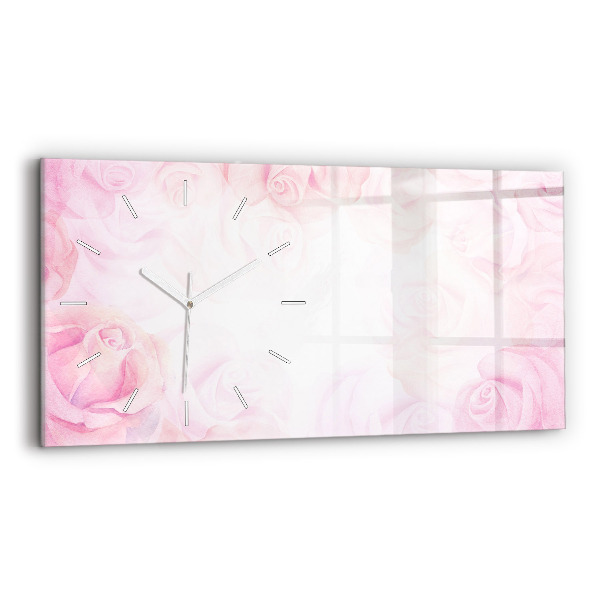 Reloj de cristal horizontal Rosas abstractas