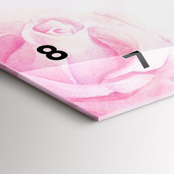 Reloj de cristal horizontal Rosas abstractas