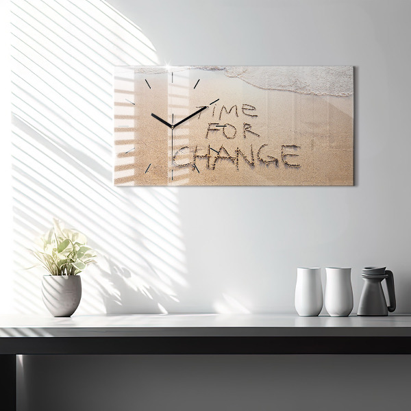 Reloj de cristal horizontal Cita en la playa