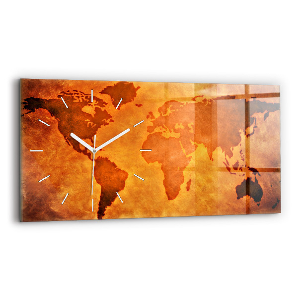 Reloj de cristal horizontal Gran mapamundi