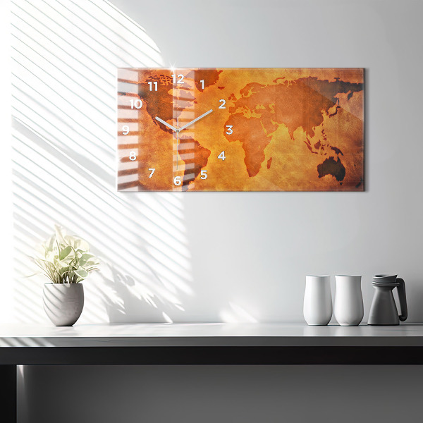 Reloj de cristal horizontal Gran mapamundi