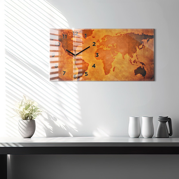 Reloj de cristal horizontal Gran mapamundi