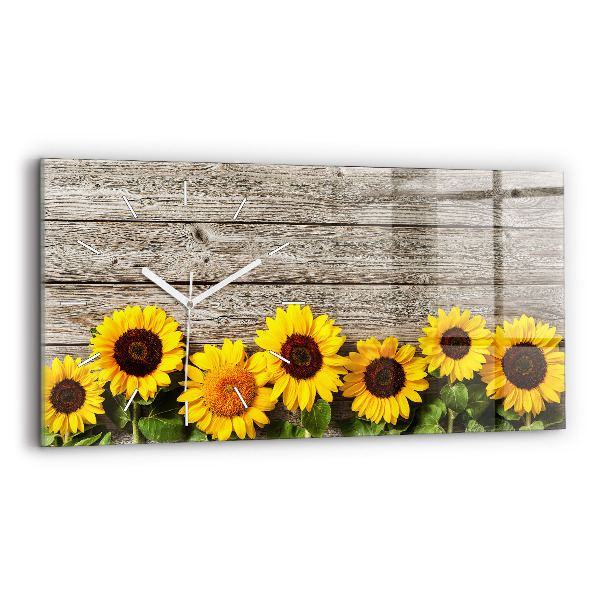 Reloj de cristal horizontal Girasoles