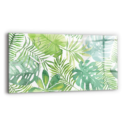 Reloj horizontal Hojas verdes