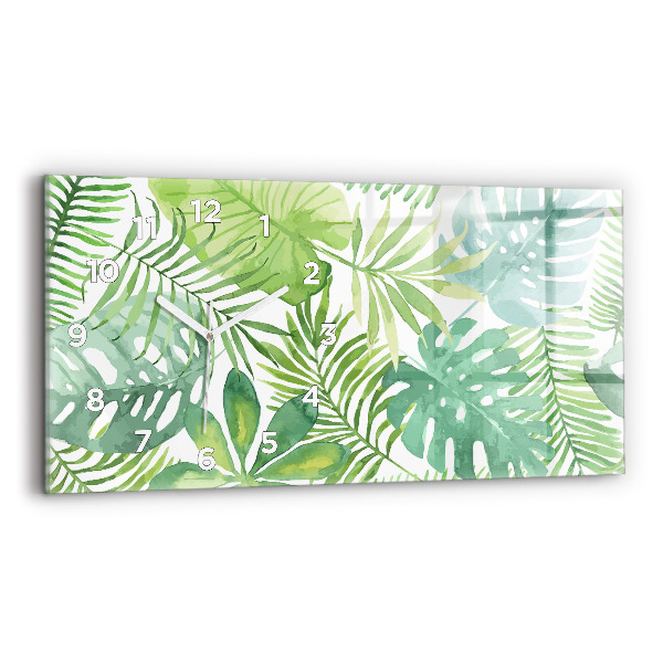 Reloj horizontal Hojas verdes
