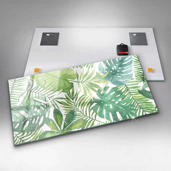 Reloj horizontal Hojas verdes