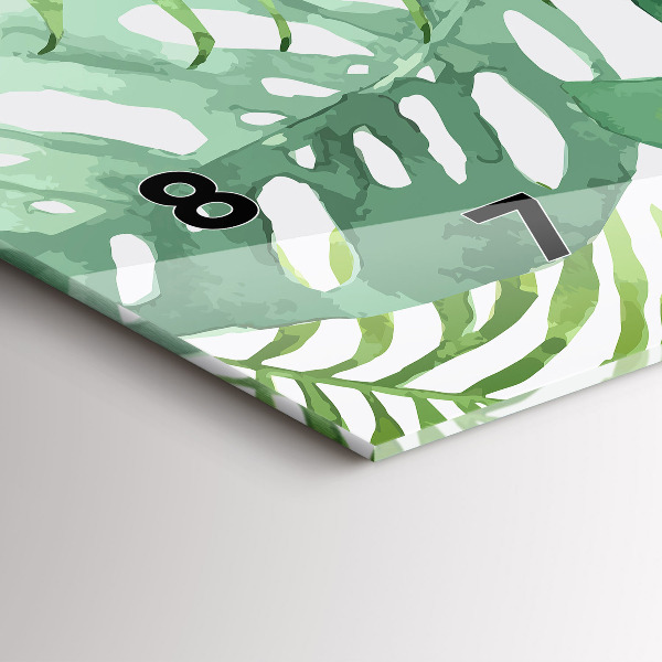 Reloj horizontal Hojas verdes