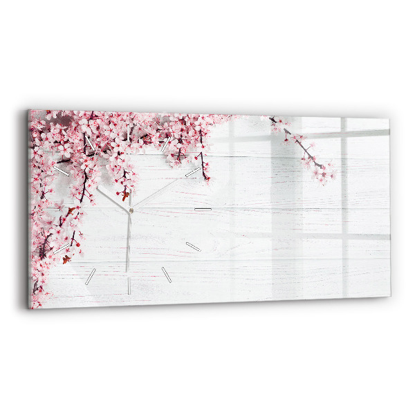 Reloj de cristal horizontal Flores de primavera