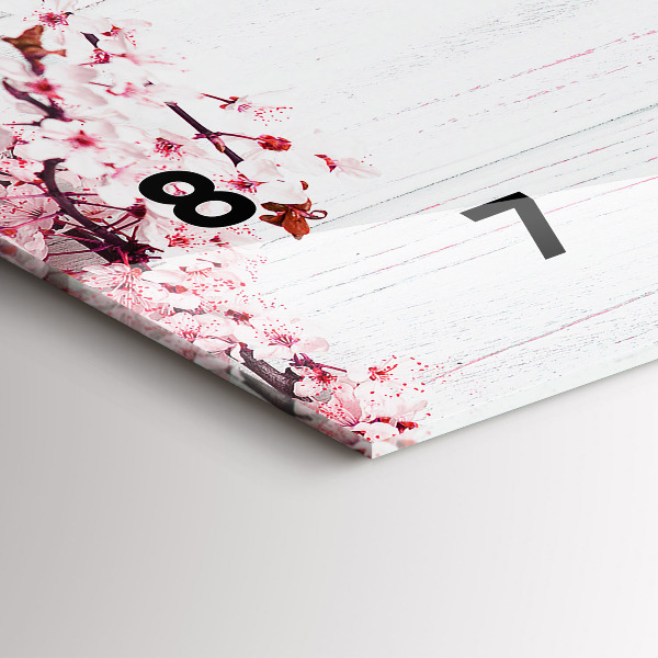 Reloj de cristal horizontal Flores de primavera