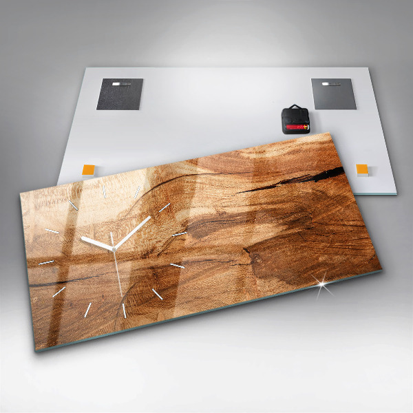 Reloj horizontal Textura de madera