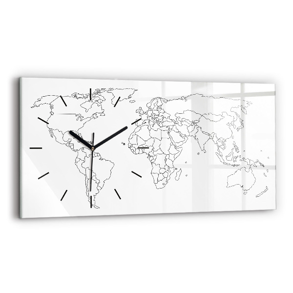 Reloj horizontal Contorno mapamundi