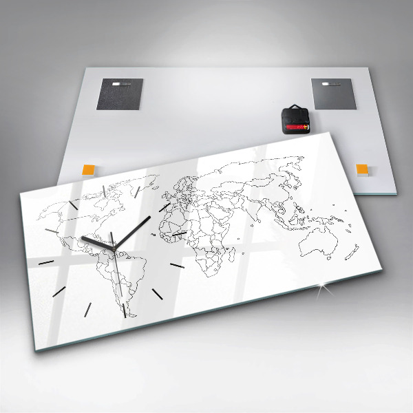 Reloj horizontal Contorno mapamundi