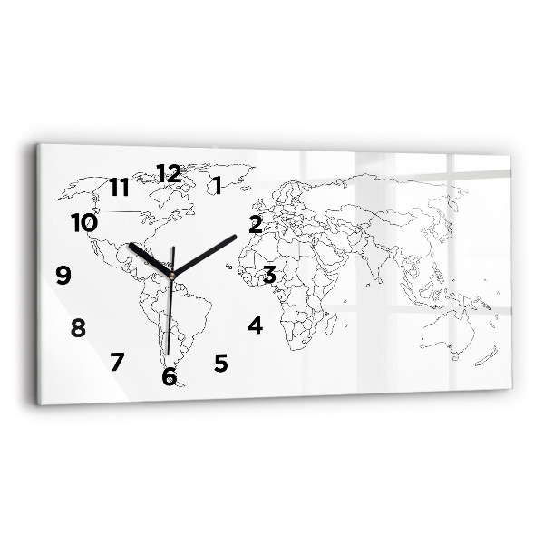 Reloj horizontal Contorno mapamundi