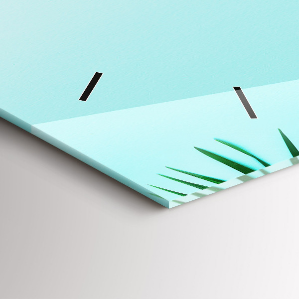 Reloj de cristal horizontal Hojas de palmera