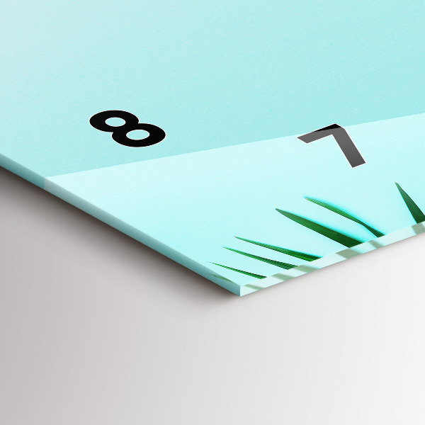 Reloj de cristal horizontal Hojas de palmera