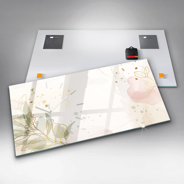 Reloj de cristal horizontal Pastel abstracto