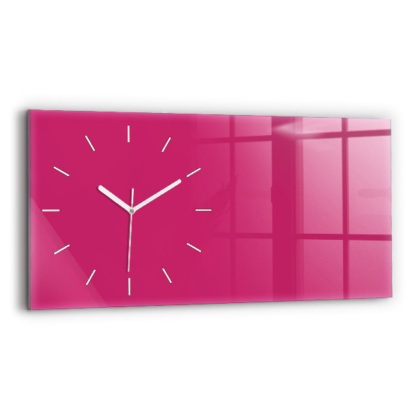 Reloj de cristal horizontal El color rosa fuerte