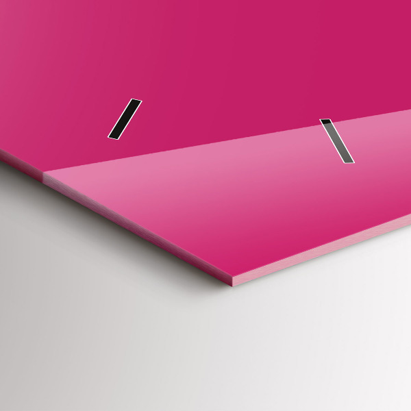 Reloj de cristal horizontal El color rosa fuerte