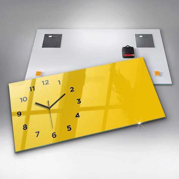 Reloj de cristal horizontal Color amarillo claro