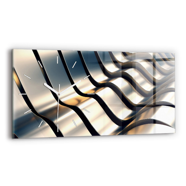 Reloj de cristal horizontal Patrón plateado
