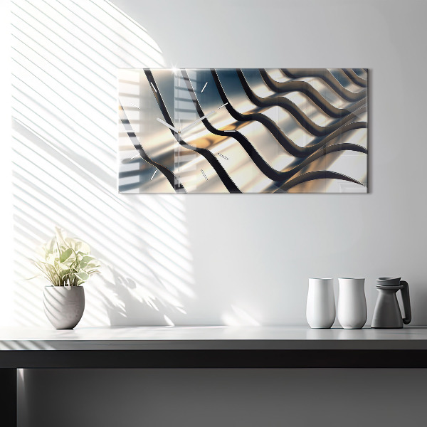 Reloj de cristal horizontal Patrón plateado