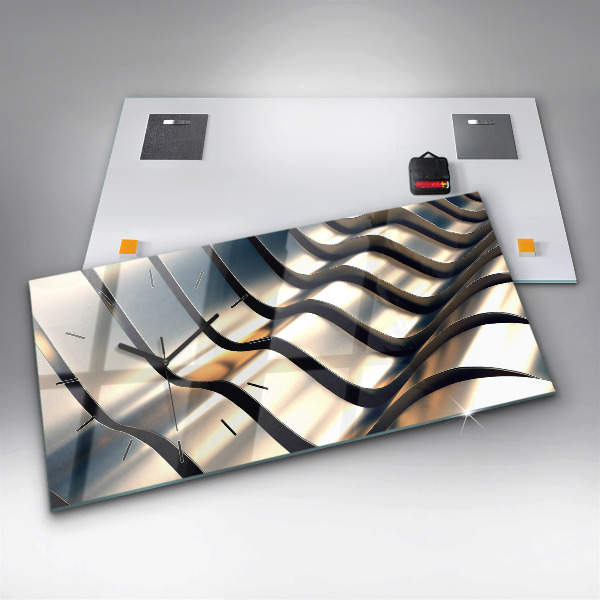 Reloj de cristal horizontal Patrón plateado