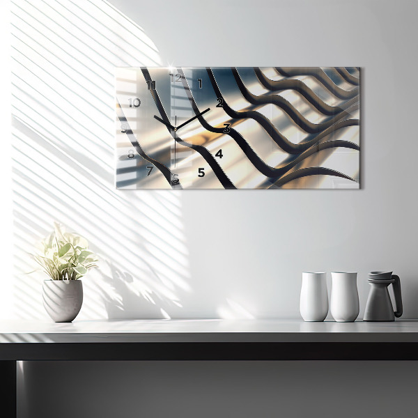 Reloj de cristal horizontal Patrón plateado