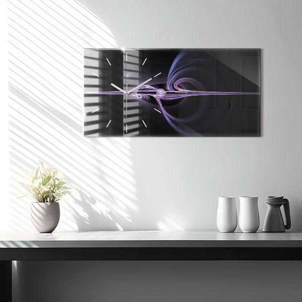 Reloj de cristal horizontal Abstracción violeta