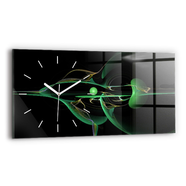 Reloj horizontal Abstracción verde