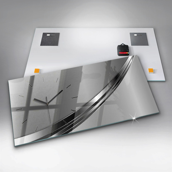 Reloj horizontal Líneas plateadas