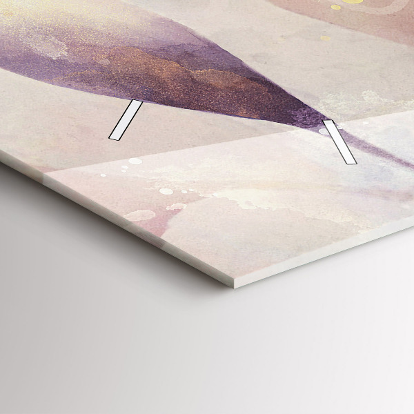 Reloj de cristal horizontal Hojas abstractas boho