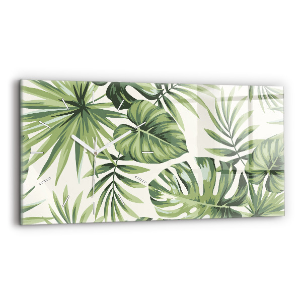 Reloj de cristal horizontal Estampado tropical