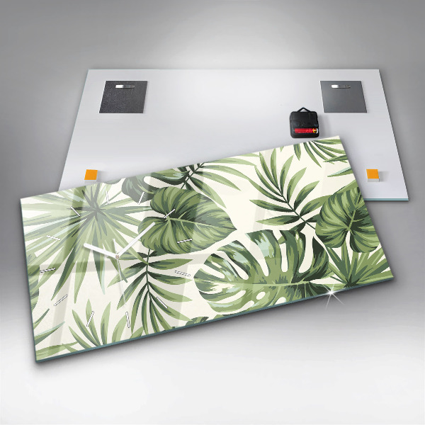 Reloj de cristal horizontal Estampado tropical