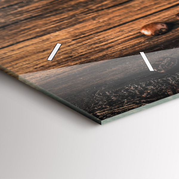 Reloj de cristal horizontal Taza y granos de café