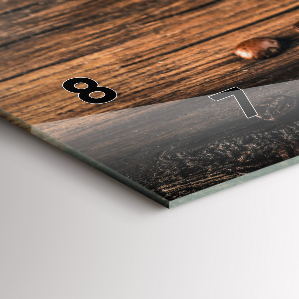 Reloj de cristal horizontal Taza y granos de café