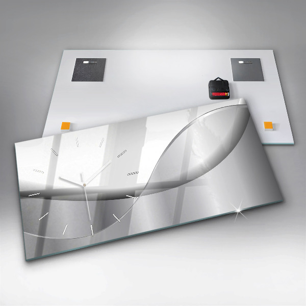 Reloj horizontal Abstracción plateada